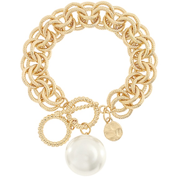 20mm Pearl Charm Chain Bracelet - Picture 2 of 2